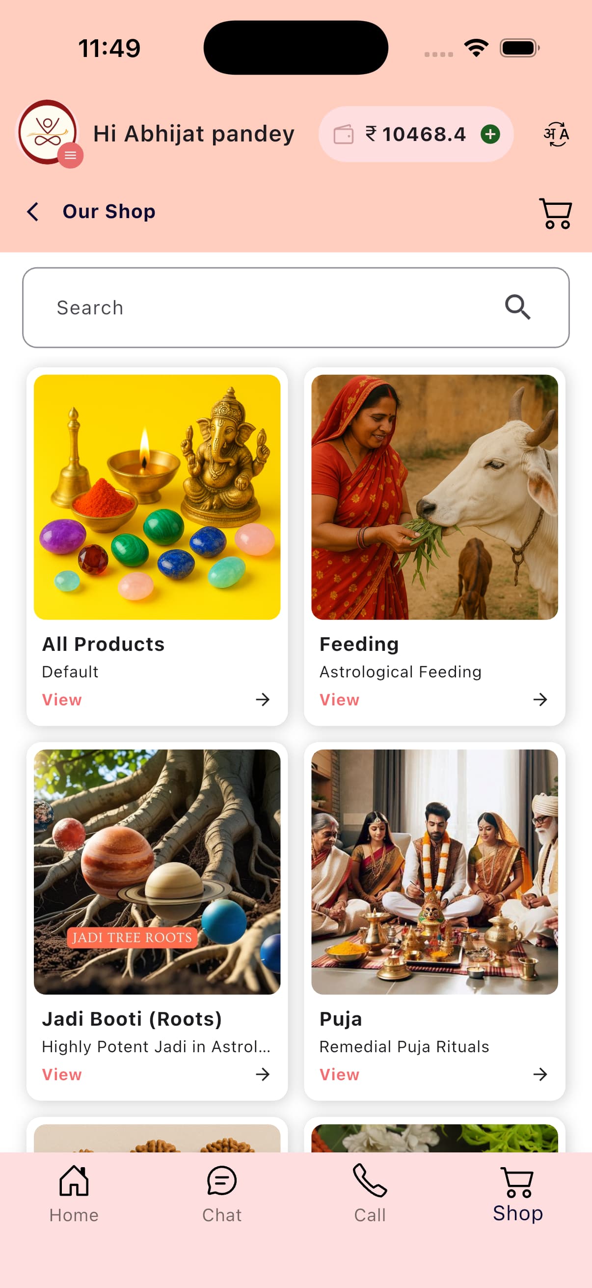 Astro Vedangam app consultation screen
